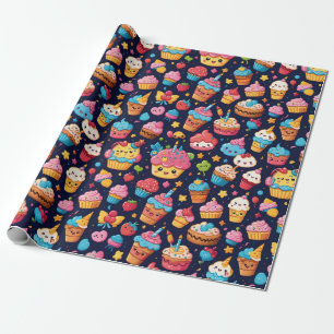 Bold Kawaii Birthday Mönster Presentpapper