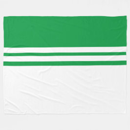 Bold Kelly Grönt White Tävla Rand Färg Block Fleecefilt