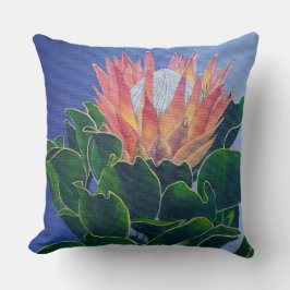 Bold King Protea | Hand-Painted Floral Art Kudde
