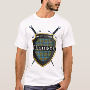 Bold Klan Thomson Tartan Scottish Shield T Shirt