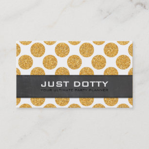 BOLD-kort polka dots-chalkboard rik guld glitter Visitkort