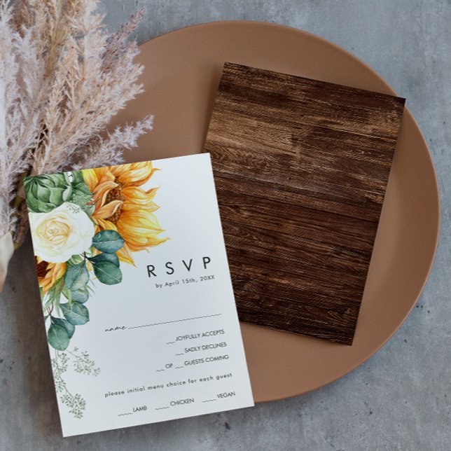 Bold Land Solros Wood Menu Choice OSA kort (Skapare uppladdad)