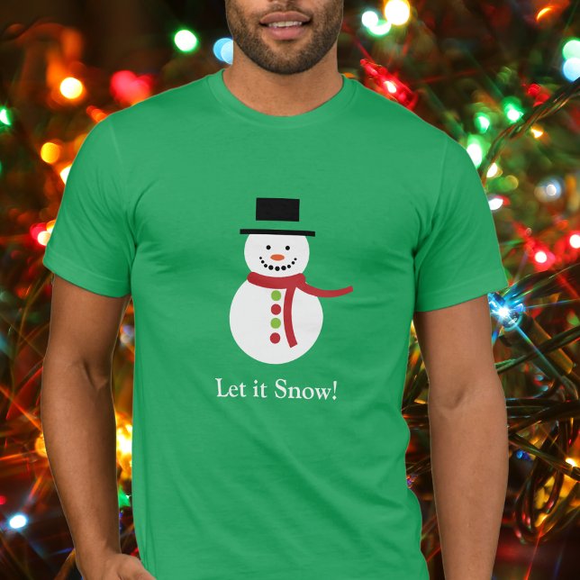 Bold LÅT DET SNÖA jul Smildrande Snögubbe T-Shirt (Skapare uppladdad)