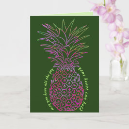 Bold, lätt ananas-Grattis på födelsedagen-kort Kort