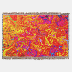 Bold Lava Färg Abstract Design Filt