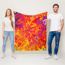 Bold Lava Färg Abstract Design Fleecefilt