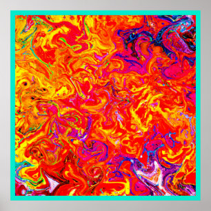 Bold Lava Färg Abstract Design Poster