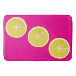 Bold Lemon Slice Pink Citrus Bath Mat Badrumsmatta