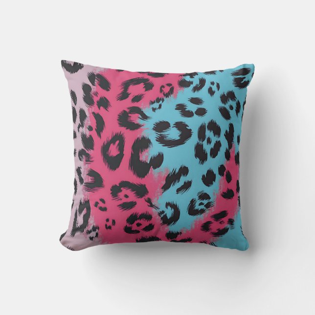 Bold Leopard Skriv ut i Färg Design Kudde (Framsida)