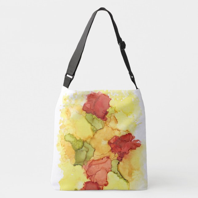 Bold, levande och färgstark Kor-brödtext tote Axelväska (Baksida)