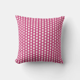Bold Light Pink and White Funky Retro Kudde