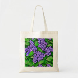 Bold Lilac Flowers Canvas Tote Tygkasse
