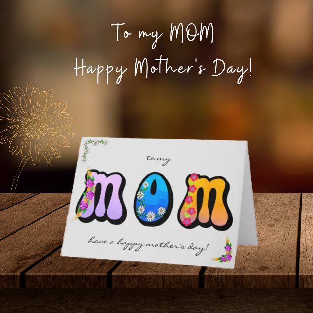 Bold MAMMA Blommigt Bohemian Mors dag Card Kort (Skapare uppladdad)