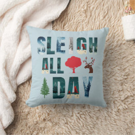 Bold Masks Brev Winter Scenes "Sleigh All Day" Kudde