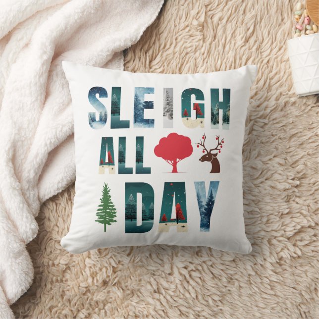 Bold Masks Brev Winter Scenes "Sleigh All Day" Kudde (Filt)