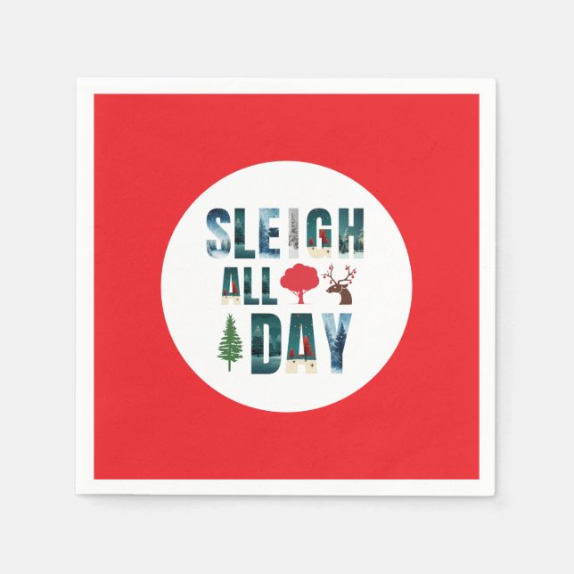 Bold Masks Brev Winter Scenes "Sleigh All Day" Pappersservett (Framsidan)