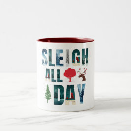 Bold Masks Brev Winter Scenes "Sleigh All Day" Två-Tonad Mugg