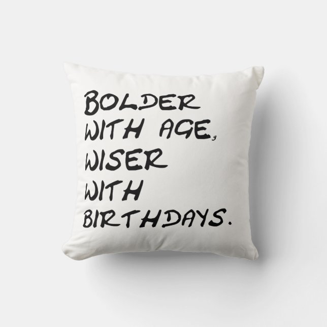 Bold med ålder, klokare med födelsedagsoffert kudde (Framsida)