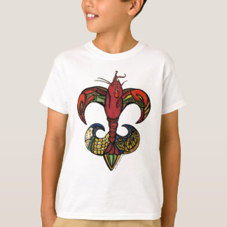 Böld med en kräftor Fleur de Lis Tee Shirt