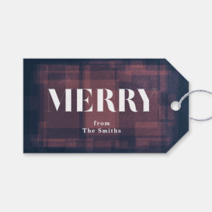 Bold Merry Navy Chalk jul-Helgdag Gift-Märkre Presentetikett