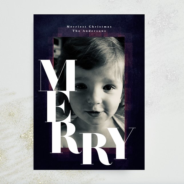 Bold MERRY Ram-julfoto Julkort (Skapare uppladdad)