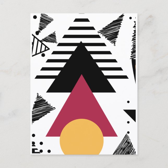 Bold minimal geometric shapes  vykort (Framsida)
