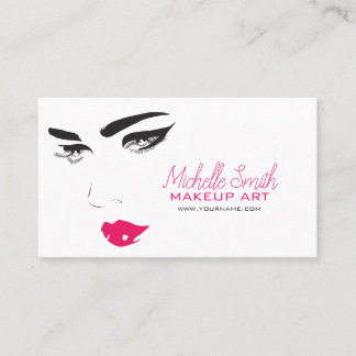 Bold Minimalist Pink Black Modern Makeup Artist QR Visitkort