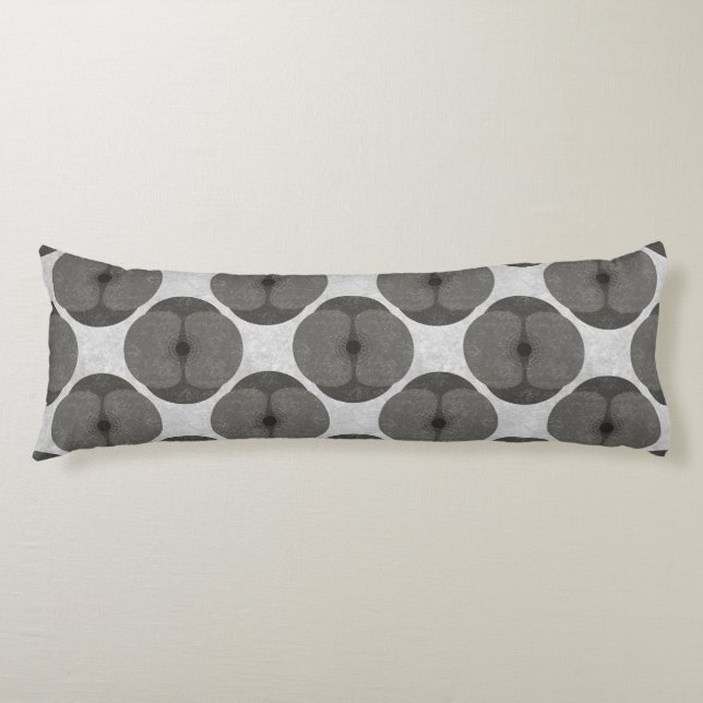 Bold Minimalist Poppy Textured Floral Black Kroppskudde (Framsidan)