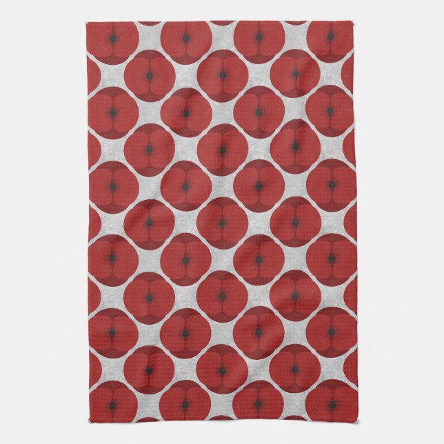 Bold Minimalist Poppy Textured Floral Red Kökshandduk (Vertikal)