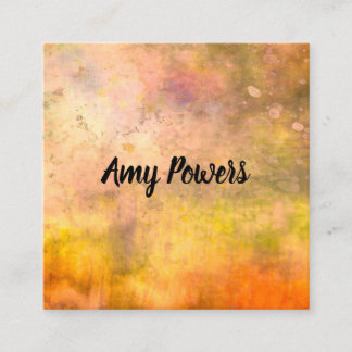bold modern abstract art color splash fyrkantigt visitkort