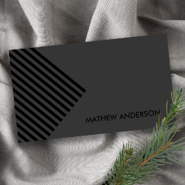 BOLD MODERN BLACK VINKEL STRIPED LINE MÖNSTER VISITKORT