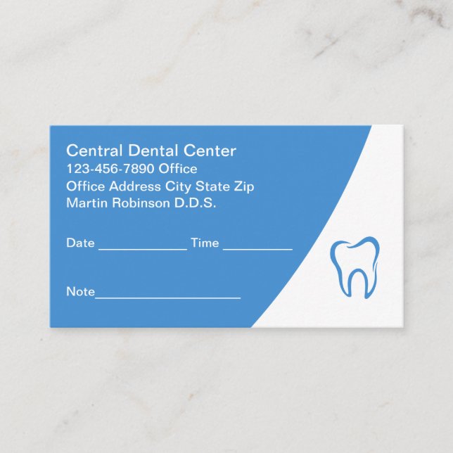 Bold Modern Dentist Office-avtalskort Tidsbeställning Kort (Framsida)