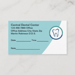 Bold Modern Dentist Office-avtalskort Tidsbeställning Kort