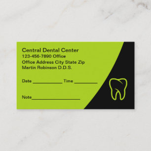 Bold Modern Dentist Office-avtalskort Tidsbeställning Kort