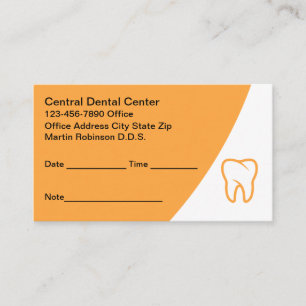Bold Modern Dentist Office-avtalskort Tidsbeställning Kort