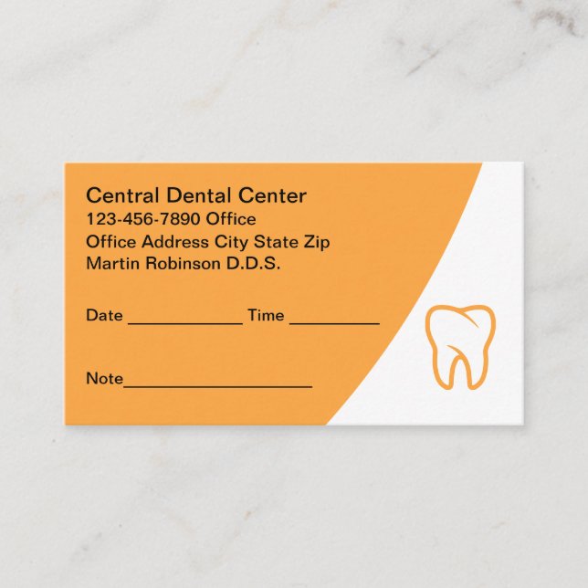 Bold Modern Dentist Office-avtalskort Tidsbeställning Kort (Framsida)