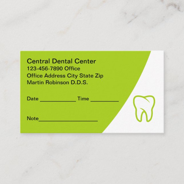 Bold Modern Dentist Office-avtalskort Tidsbeställning Kort (Framsida)