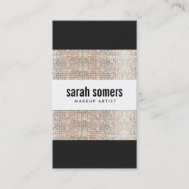 Bold Modern Faux Silver Sequin Beauty Salon Visitkort