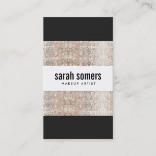 Bold Modern Faux Silver Sequin Beauty Salon Visitkort