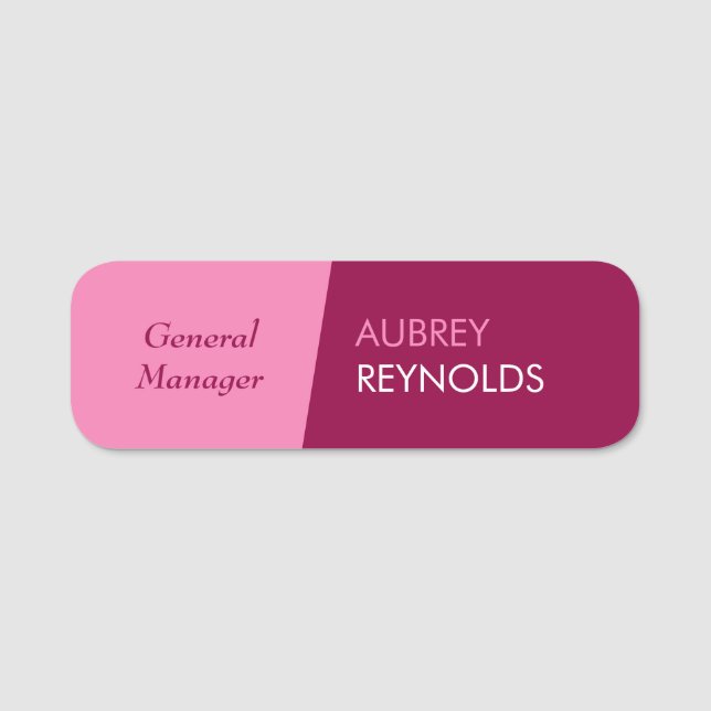 Bold Modern Feminine Rosa Professionell Company Namnbricka (Framsida)