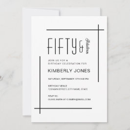 Bold Modern Fifty & Fabulous 50th Birthday Party Inbjudningar