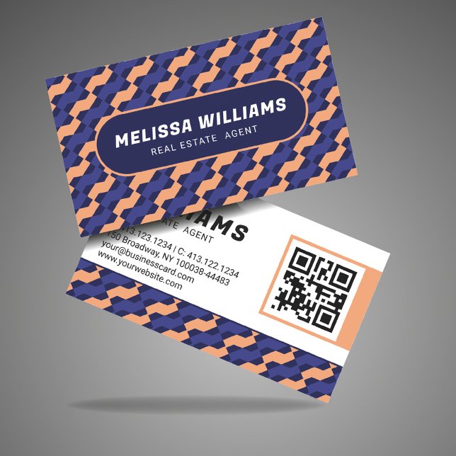 Bold Modern Geometric Interlocking Pattern  Visitkort (Skapare uppladdad)