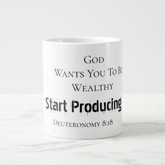 Bold Modern "God wants you to be wealthy" Faith  Jumbo Mugg (Framsidan)