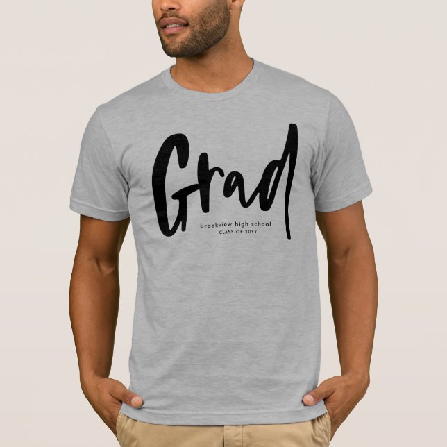 Bold modern grad Black personlig student T Shirt (Framsida)