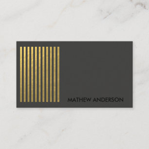 BOLD MODERN GULD FAUX BLACKS STRIPAD LINE MÖNSTER VISITKORT