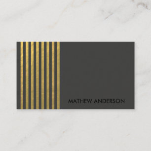 BOLD MODERN GULD FAUX BLACKS STRIPAD LINE MÖNSTER VISITKORT