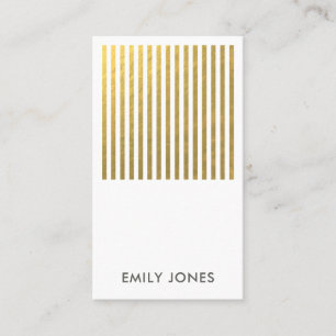 BOLD MODERN GULD FAUX STRIPERIPAD LINE MÖNSTER VISITKORT