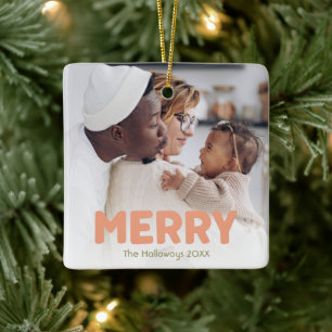 Bold Modern Merry Ceramic Ornament
