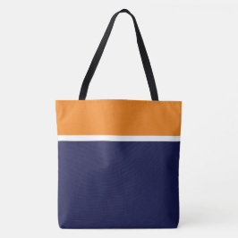 Bold Modern Orange White Navy Blue Färg Block Tygkasse