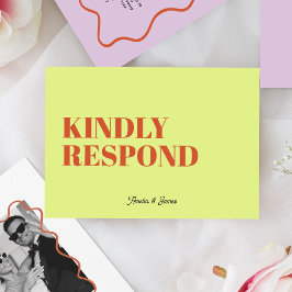 Bold modern Retro-Funky Bright Bröllop OSA Kort